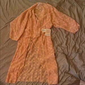 Peach Sheer Kimono Robe